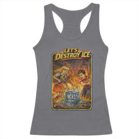 Subtle Abolish Ice Racerback Tank Top Retro Protest Satirical Graphic Let's Destroy Ice