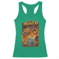 Subtle Abolish Ice Racerback Tank Top Retro Protest Satirical Graphic Let's Destroy Ice