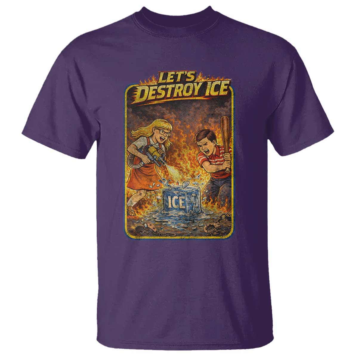 Subtle Abolish Ice T Shirt Retro Protest Satirical Graphic Let's Destroy Ice