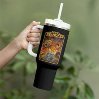 Subtle Abolish Ice Tumbler With Handle Retro Protest Satirical Graphic Let's Destroy Ice