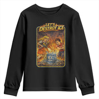Subtle Abolish Ice Youth Sweatshirt Retro Protest Satirical Graphic Let's Destroy Ice