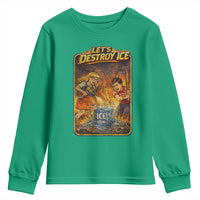 Subtle Abolish Ice Youth Sweatshirt Retro Protest Satirical Graphic Let's Destroy Ice