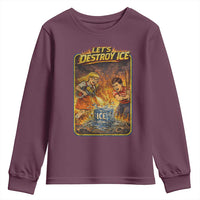 Subtle Abolish Ice Youth Sweatshirt Retro Protest Satirical Graphic Let's Destroy Ice