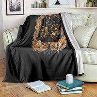 Subtle FDT Throw Blanket Vintage Flower Black Cat Social Activist