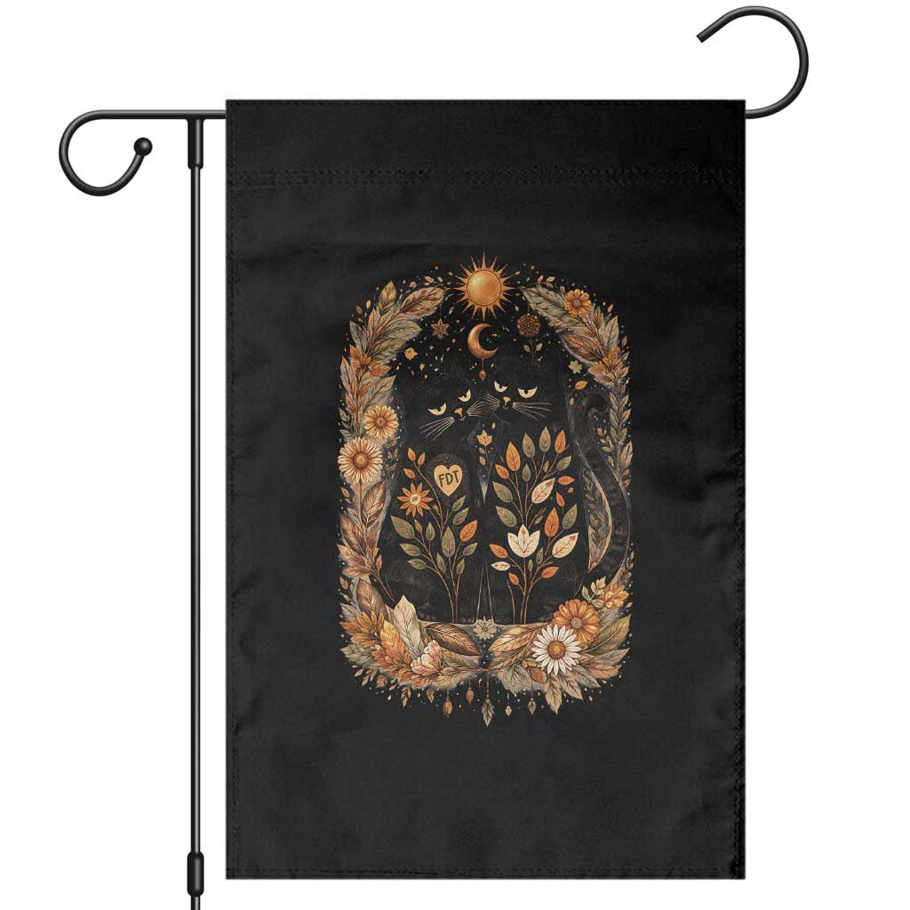 Subtle FDT Garden Flag Vintage Flower Black Cat Social Activist