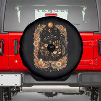 Subtle FDT Spare Tire Cover Vintage Flower Black Cat Social Activist