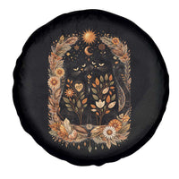 Subtle FDT Spare Tire Cover Vintage Flower Black Cat Social Activist