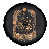 Subtle FDT Spare Tire Cover Vintage Flower Black Cat Social Activist