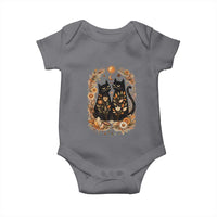 Subtle FDT Baby Onesie Vintage Flower Black Cat Social Activist