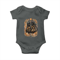 Subtle FDT Baby Onesie Vintage Flower Black Cat Social Activist