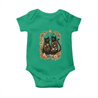 Subtle FDT Baby Onesie Vintage Flower Black Cat Social Activist