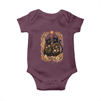 Subtle FDT Baby Onesie Vintage Flower Black Cat Social Activist