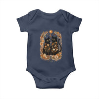 Subtle FDT Baby Onesie Vintage Flower Black Cat Social Activist