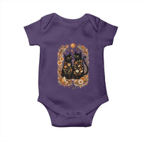 Subtle FDT Baby Onesie Vintage Flower Black Cat Social Activist
