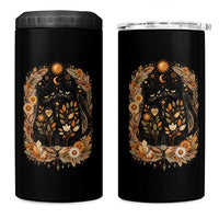 Subtle FDT 4 in 1 Can Cooler Tumbler Vintage Flower Black Cat Social Activist