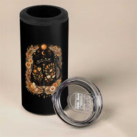 Subtle FDT 4 in 1 Can Cooler Tumbler Vintage Flower Black Cat Social Activist