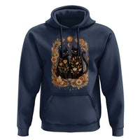Subtle FDT Hoodie Vintage Flower Black Cat Social Activist