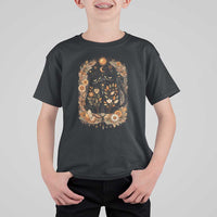 Subtle FDT T Shirt For Kid Vintage Flower Black Cat Social Activist
