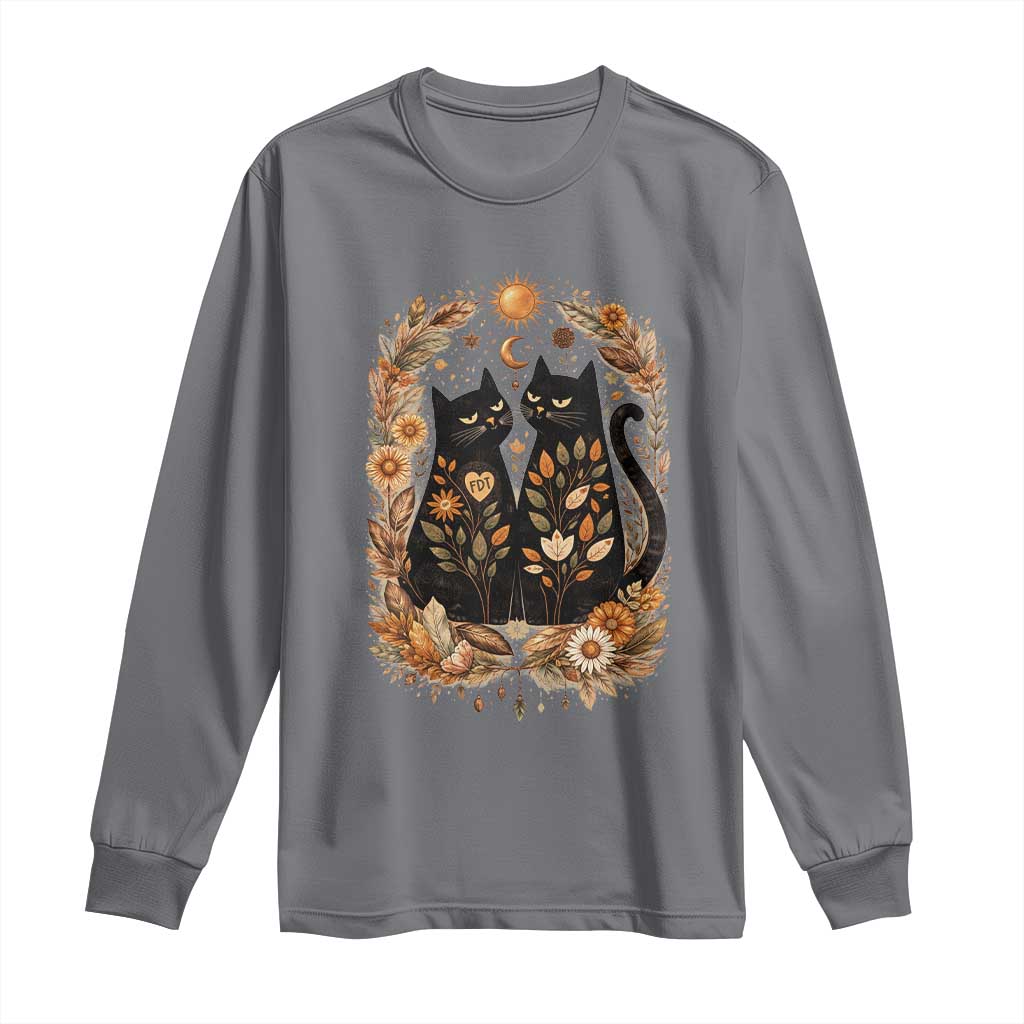 Subtle FDT Long Sleeve Shirt Vintage Flower Black Cat Social Activist
