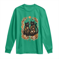 Subtle FDT Long Sleeve Shirt Vintage Flower Black Cat Social Activist