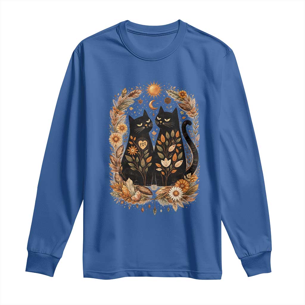 Subtle FDT Long Sleeve Shirt Vintage Flower Black Cat Social Activist