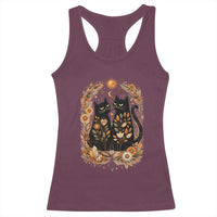 Subtle FDT Racerback Tank Top Vintage Flower Black Cat Social Activist