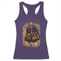 Subtle FDT Racerback Tank Top Vintage Flower Black Cat Social Activist