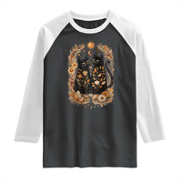 Subtle FDT Raglan Shirt Vintage Flower Black Cat Social Activist
