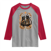 Subtle FDT Raglan Shirt Vintage Flower Black Cat Social Activist