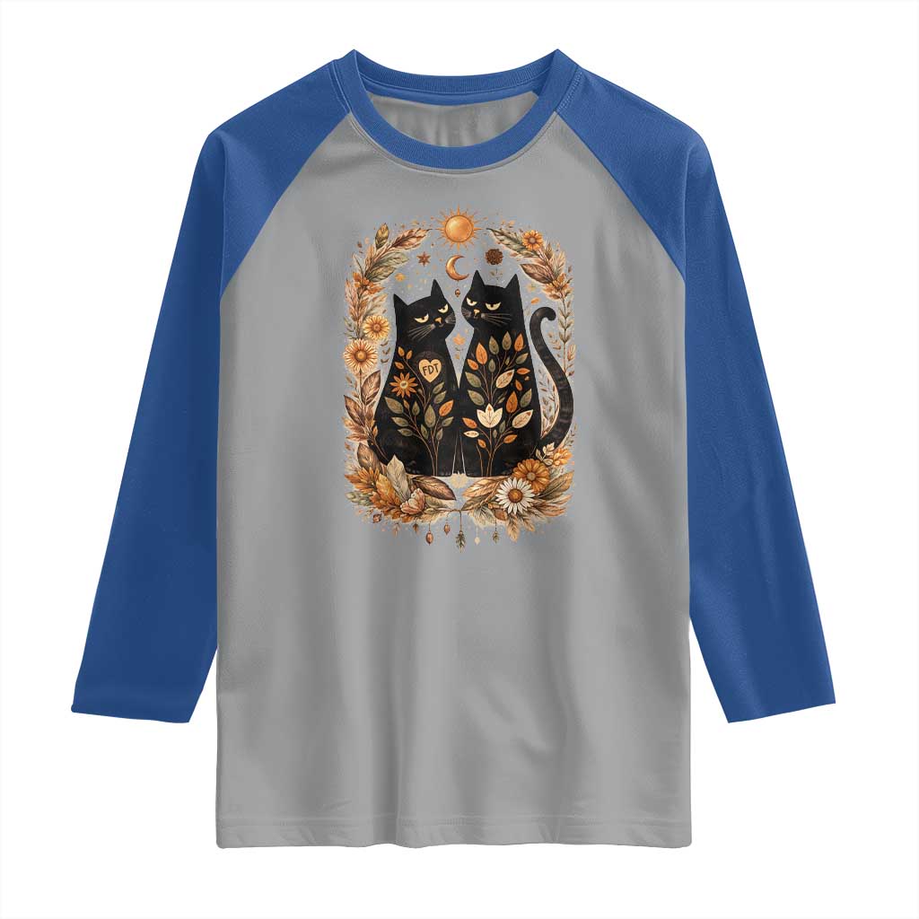 Subtle FDT Raglan Shirt Vintage Flower Black Cat Social Activist