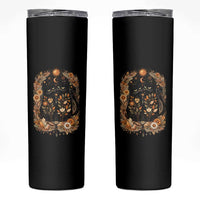 Subtle FDT Skinny Tumbler Vintage Flower Black Cat Social Activist