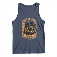 Subtle FDT Tank Top Vintage Flower Black Cat Social Activist