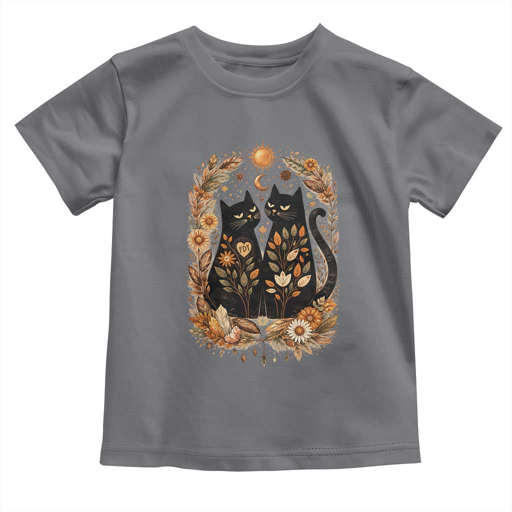 Subtle FDT Toddler T Shirt Vintage Flower Black Cat Social Activist