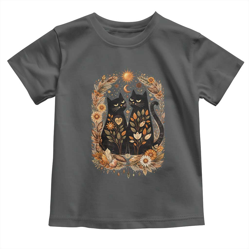 Subtle FDT Toddler T Shirt Vintage Flower Black Cat Social Activist