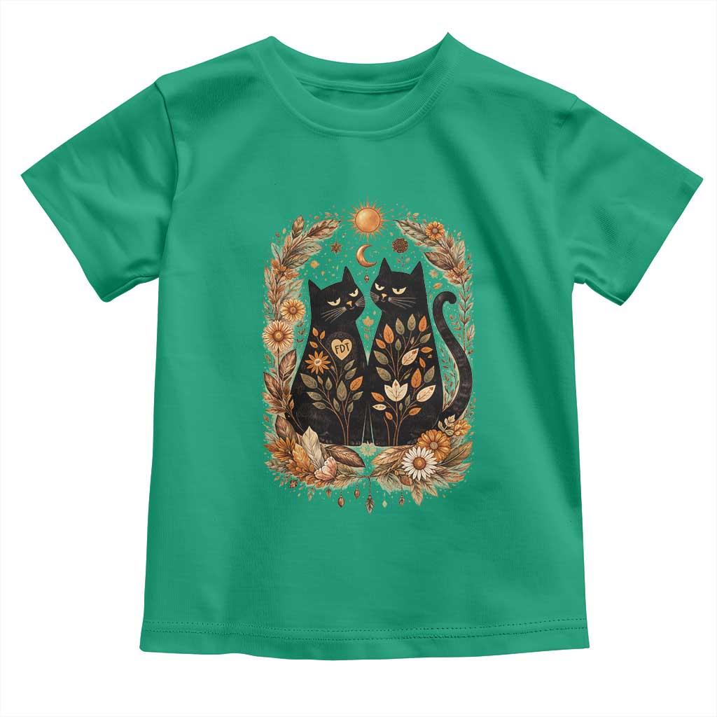 Subtle FDT Toddler T Shirt Vintage Flower Black Cat Social Activist