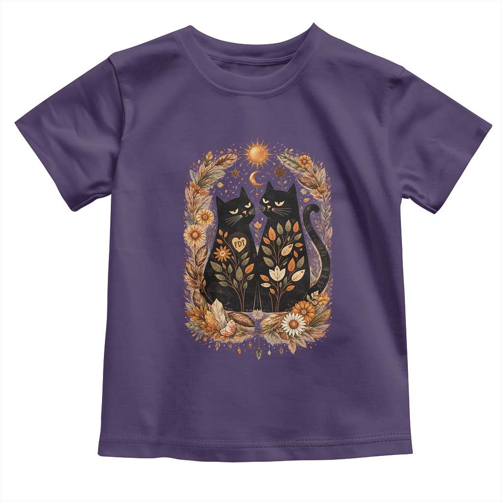 Subtle FDT Toddler T Shirt Vintage Flower Black Cat Social Activist
