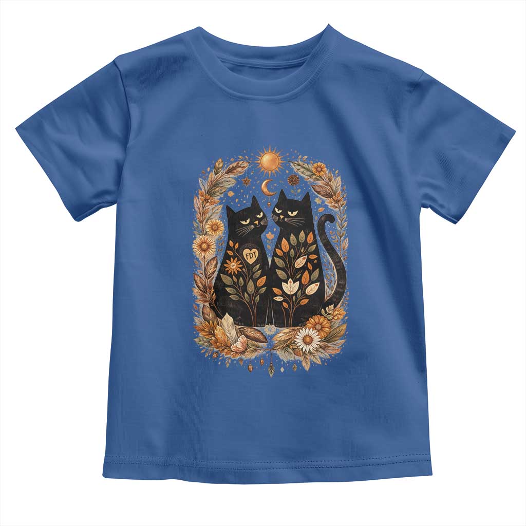 Subtle FDT Toddler T Shirt Vintage Flower Black Cat Social Activist