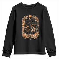 Subtle FDT Youth Sweatshirt Vintage Flower Black Cat Social Activist