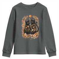 Subtle FDT Youth Sweatshirt Vintage Flower Black Cat Social Activist