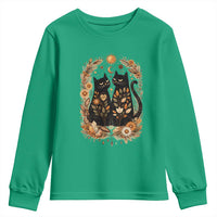 Subtle FDT Youth Sweatshirt Vintage Flower Black Cat Social Activist