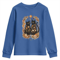 Subtle FDT Youth Sweatshirt Vintage Flower Black Cat Social Activist