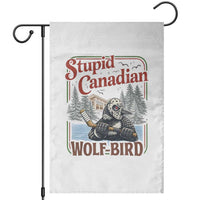 Stupid Canadian Wolf Bird Garden Flag Vintage Heated Hookey Loon Meme