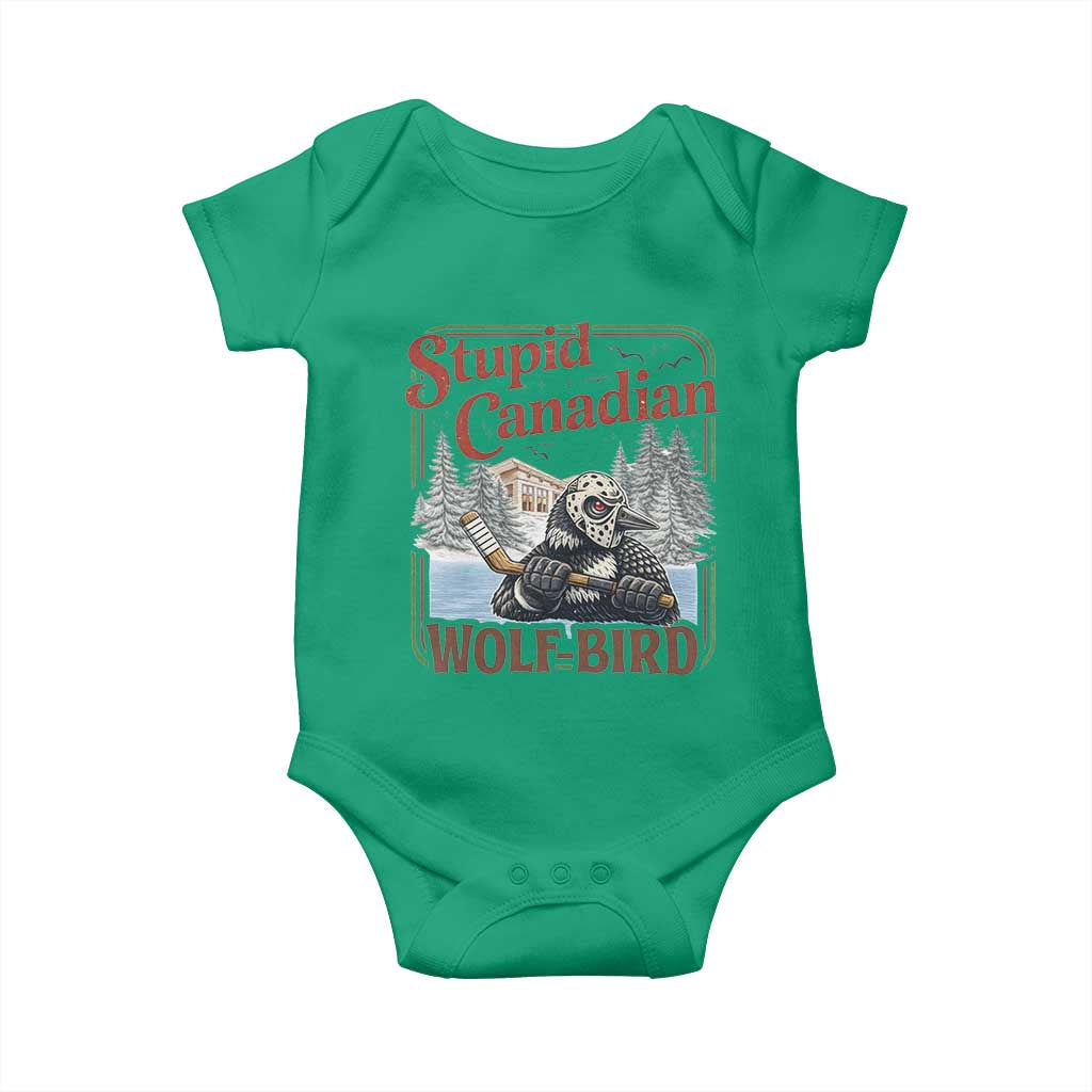 Stupid Canadian Wolf Bird Baby Onesie Vintage Heated Hookey Loon Meme