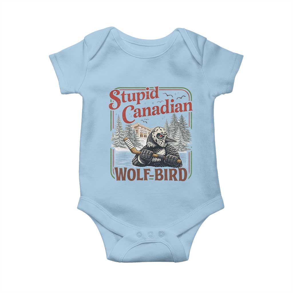 Stupid Canadian Wolf Bird Baby Onesie Vintage Heated Hookey Loon Meme