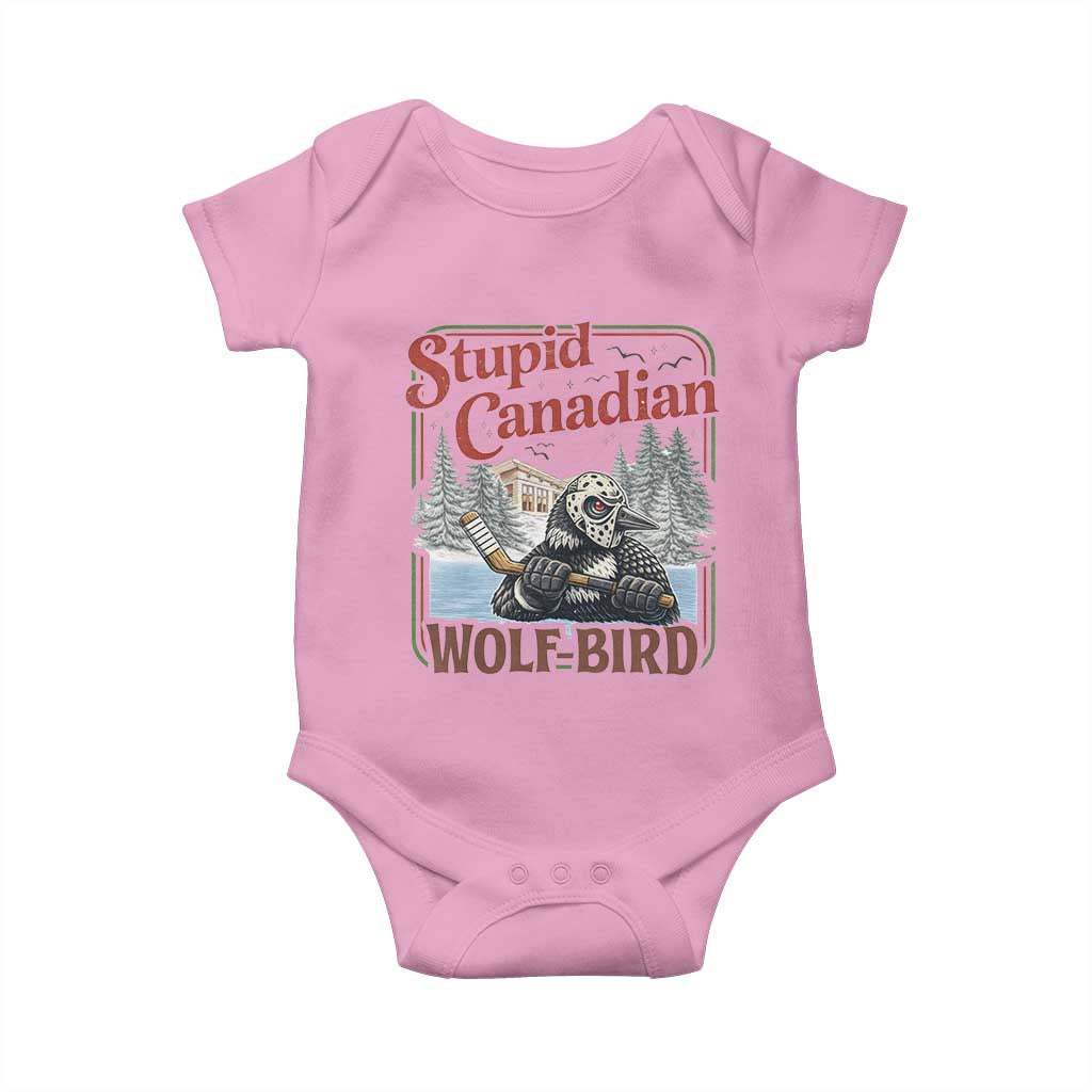 Stupid Canadian Wolf Bird Baby Onesie Vintage Heated Hookey Loon Meme