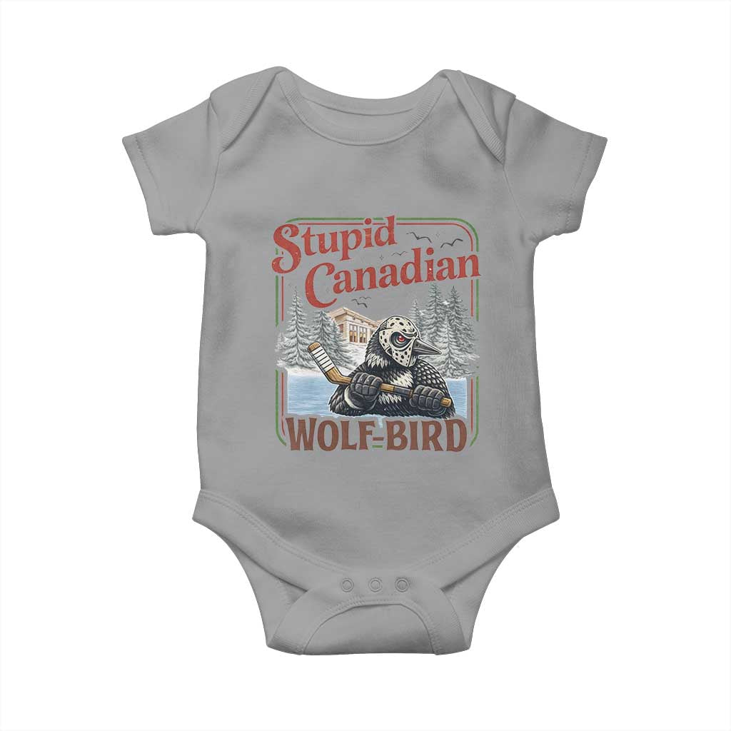 Stupid Canadian Wolf Bird Baby Onesie Vintage Heated Hookey Loon Meme