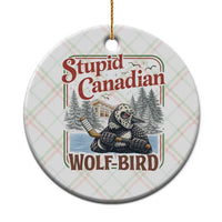 Stupid Canadian Wolf Bird Ceramic Ornament Vintage Heated Hookey Loon Meme