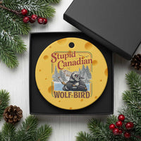 Stupid Canadian Wolf Bird Ceramic Ornament Vintage Heated Hookey Loon Meme