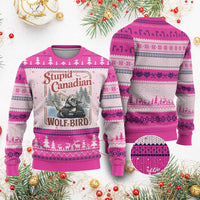 Stupid Canadian Wolf Bird Ugly Christmas Sweater Vintage Heated Hookey Loon Meme
