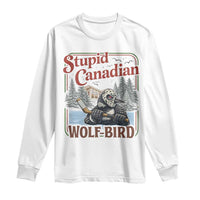 Stupid Canadian Wolf Bird Long Sleeve Shirt Vintage Heated Hookey Loon Meme